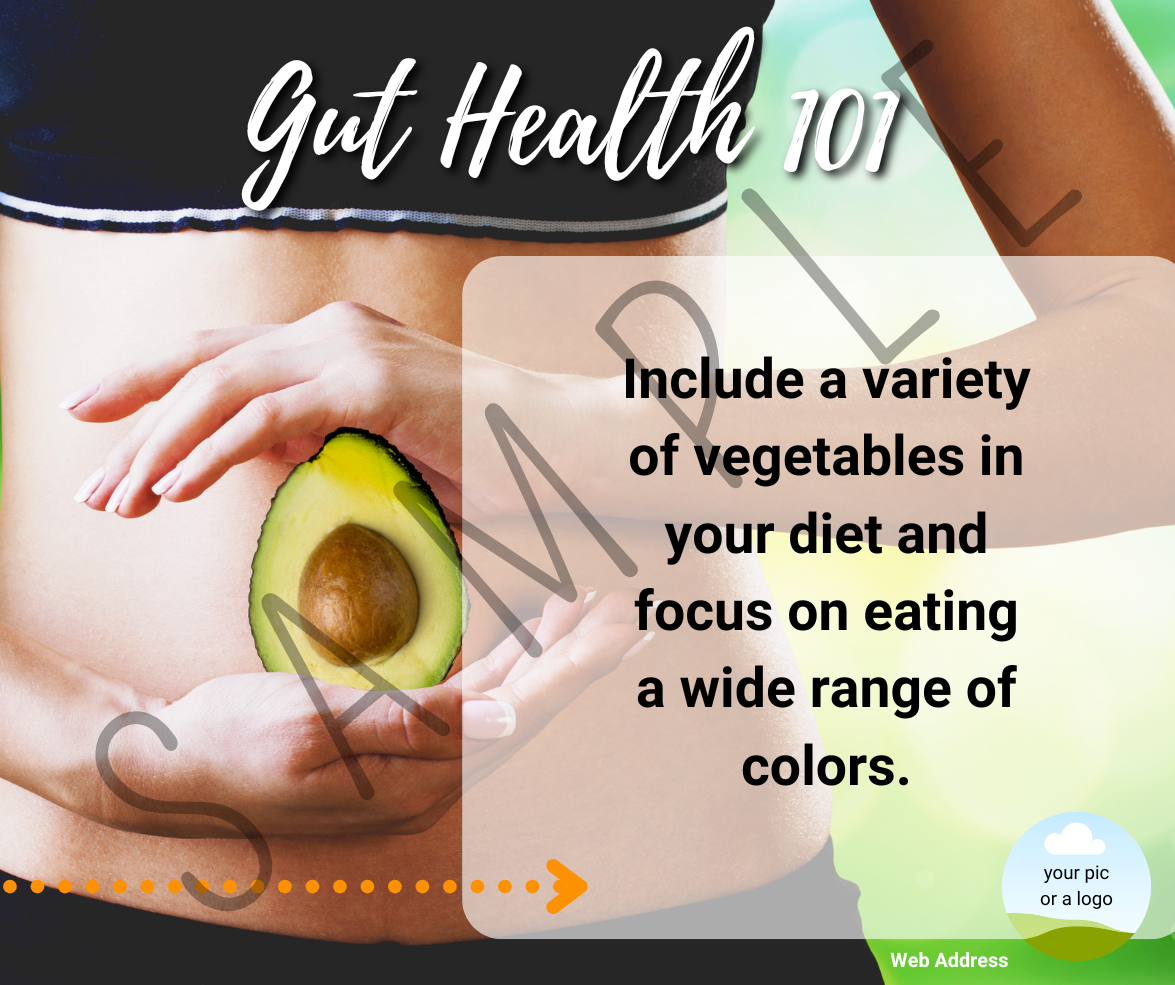 Gut Health – 30 Customizable Instagram and Facebook Infographics